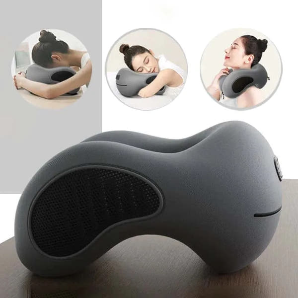 U-Shaped Memory Foam Neck Pillow Travel Support Dark Gray