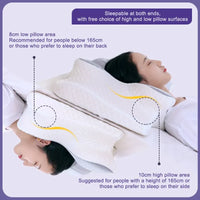 NNEOBA Butterfly Memory Foam Pillow Neck Support Grey