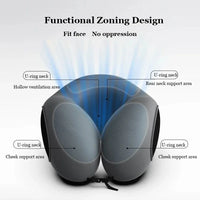 U-Shaped Memory Foam Neck Pillow Travel Support Dark Gray
