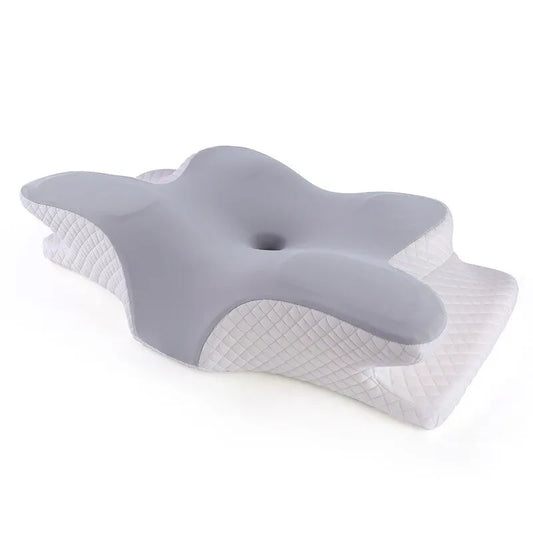 NNEOBA Butterfly Memory Foam Pillow Neck Support Grey